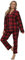 Mnemo Pyjama Femme Longue Flanelle Pyjama Femme Pyjama à Carreaux Femme 100% Coton, Plaid Rouge et Noir, L