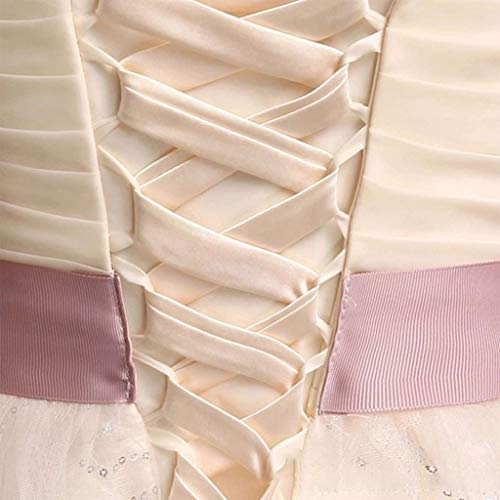 PHILSP118Inch Brautkleid Reißverschluss Ersatz verstellbare Korsett-Rücken Kit Schnür Satin Band Krawatten für Braut Bankett Abendkleid Champagner