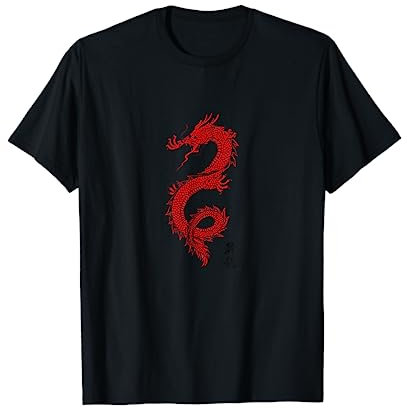 Conception de dragon chinois de firedrake rouge, kung fu T-Shirt