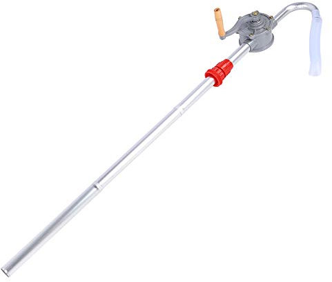Pompa a Tamburo Mano, Pompa Olio Manuale, Pompa a Manovella, Pompa Travaso Gasolio Manuale, Pompa Travaso Liquidi Rotativa in Alluminio, Pompa Autoadescante Per Trasferimento Di Combustibile Manuale