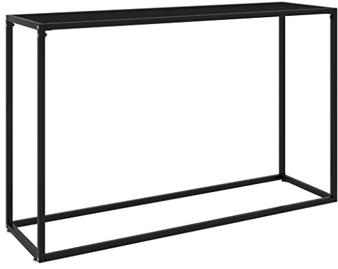 vidaXL Konsolentisch Konsole Beistelltisch Flurtisch Sideboard Frisiertisch Wandtisch Schminktisch Ablagetisch Schwarz 120x35x75cm Hartglas
