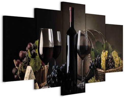 B&D XXL - Akustikbild Akustikbild Wein Trauben, Schallschutz, Wohnzimmer | Verbessert Raumakustik, reduziert Hall, ideal fürs Büro oder Wohnzimmer, hochwertige Verarbeitung, schnelle Montage, stilvoll