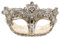 Boland 00254 - Augenmaske Venice Barock, venezianische Maske, Silber mit Borten und Schmucksteinen, Kostüm, Karneval, Mottoparty