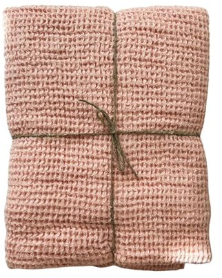 JOWOLLINA Badetuch Saunatuch 100% Leinen Stonewashed Waffelpique (Peach Fuzz, 100 x 160 cm)