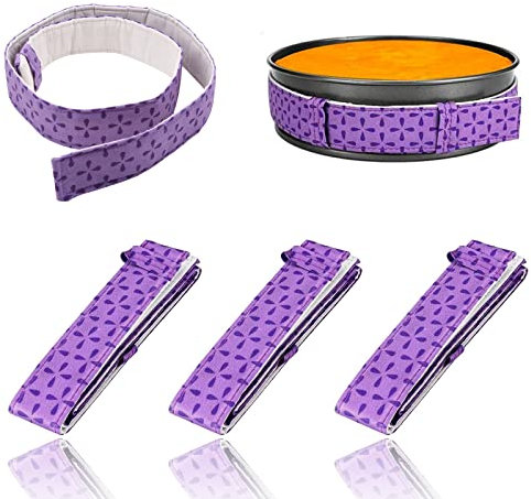 Basetousual 3 Pieces Cake Strips Bake Even Strip, Bake Even Strip, Cake Strips Baking, for Kitchen Baking Moulds, Cake Moulds and Various Snacks for Making Cakes (Purple)