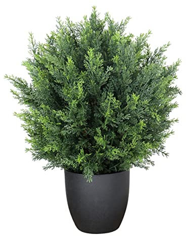 Seidenblumen Roß Zedernkugel/Koniferenkugel 60x50cm im Topf LA künstliche Zeder Thuja Kunstpflanzen Kunstbaum