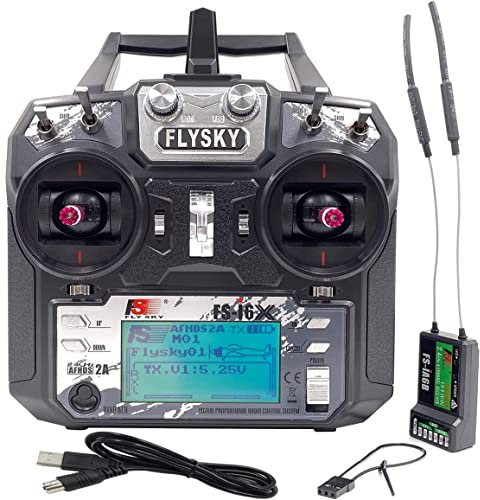 DTXMX Radio Control System FS-i6X RC Transmitter 6CH 2.4GHz Remote Controller with fs iA6b Receiver for FPV Racing RC Drone Quadcopter