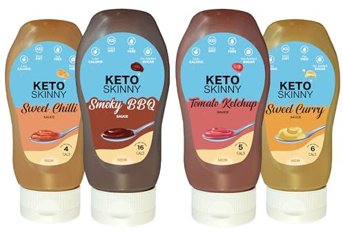 Keto Skinny Mix Sauce (Pack of 4, 300ml) - Low Carbohydrate, Vegan-Friendly, Keto Diet Sauces with No Added Sugars - Perfect for Everyday Use