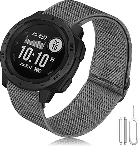 Armband Garmin Instinct Elastische, 22mm Dehnbares Nylon Ersatzarmband Ultraleichtes Armband für Garmin Instinct 2, Instinct Tactical, Instinct Tide, Instinct Esports, Instinct Solar