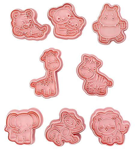TopHomer Ausstechförmchen Tier, 8 Stück Ausstechformen Keksausstecher 3D Kunststoff Ausstecher Cookie Cutter Plätzchenformen für Kinder, für Tortendeko Kekse Backen (Tier)