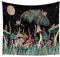 CyanCloud Wandteppich, Polyester-Pilz-Wandteppich, Pflanzen und Schnecken, Wandbehang für Schlafzimmer, Wohnzimmer, 150 x 130 cm