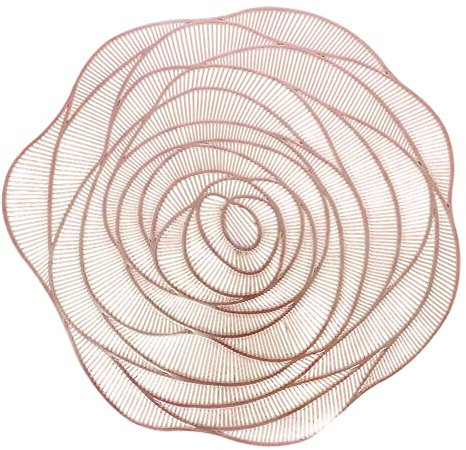 Uposao Table Rond Evidé sous Assiette Doree en PVC Napperons Ronds Creux De Table Rond Dessous De Verre Réutilisable Tapis De Table pour Mariage Restaurant Cuisine Hôtel