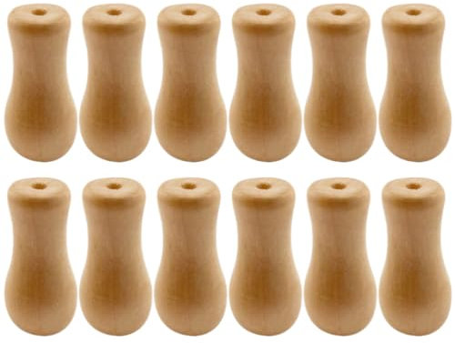 OSALADI Blind Cord Holder 12pcs Wood Cord Tassels Window Blinds Cord Knobs Drops Pull End Wooden Hanging Ball Pulls for Roman Shades Curtain Crafts Drawstring Tassels
