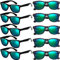 FSMILING Sonnenbrille Herren Set Sonnenbrillen Pack Party Brille Für Damen Herren Fasching Karneval,10er Pack Sonnenbrillen Verspiegelt Grün