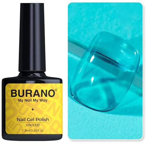 BURANO Jelly Nagellack, UV-Lack 7.3ml Sheer Transparent Polish, Translucent Sommer Herbst Farbe UV Nägel Nageldesign (Jelly Lake T2)