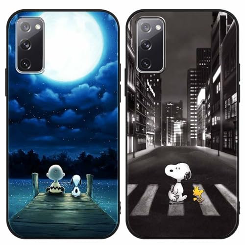 [2 Stück] Schutzhülle für Samsung Galaxy S20 FE/S20 Lite Hülle 6,5, Weich TPU Stoßfest Silikon Cartoon Anime Handyhülle mit Karikatur Muster Design Cover für Samsung S20 Fan Edition,Niedlich 1