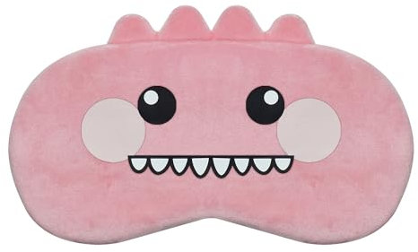 Mezeic Schlafmaske Dinosaurier Augenmaske für Schlafen Neuheit Plüsch Schlafmasken Reisen Nickerchen Augenbinde Augen Abdeckung Nachtmaske für Kinder Mädchen Jungen Damen (Rosa Dinosaurier)