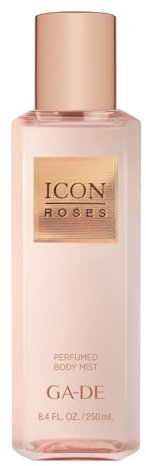 GA-DE Icon Roses Body Mist - Enriched with Plumeria Extract, Rose, Violet Leaves, Jasmine - Notes of Tangerine - Body Spray for Women - 8.4 oz