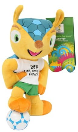 Promo-Dis Fuleco - 20 cm, Ball unterm Fuss, Plüschmaskottchen der Fussball Weltmeisterschaft 2014 in Brasilien