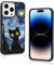 Onemiliayears Cute Starnight Cat Phone Case, Van Gogh Cute Cat Pattern iPhone 14 Pro Case, Non-Slip Design and Shock Absorption, Phone Case for Teen Girls, Boys, Women and Men(iPhone - 14 Pro)