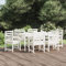 Rantry 7-TLG. Garten Essgruppe Sitzgruppe mit Gartenstuhl Gartenmöbel Set Essgruppe Gartengarnitur Sitzgarnitur Gartentisch mit Stühlen Balkonmöbel Terrassenmöbel Weiß Massivholz Kiefer