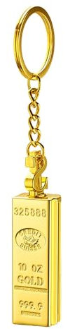 Schlüsselanhänger mit Feuerzeug, Portable Permanent Benzinfeuerzeug mit Schlüsselring, Feuerstein Feuerzeug Schlüsselanhänger, Streichholz-Feueranzünder für Outdoor Camping Wandern (Gold)