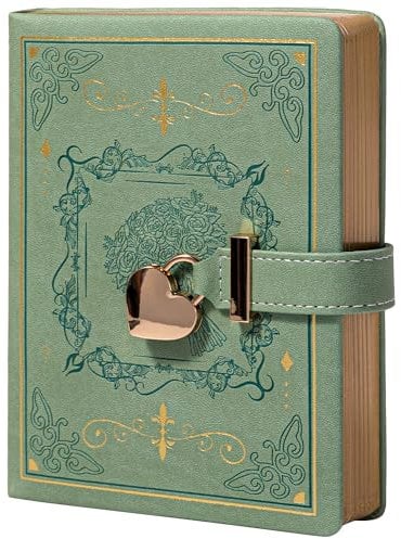 MGGAO Tagebuch mit Schloss zum Schreiben, PU Hardcover Leder verschlossenes Journal, B6 Personal Organizer für Männer Frauen, 288 Seiten 100gsm liniertes Papier