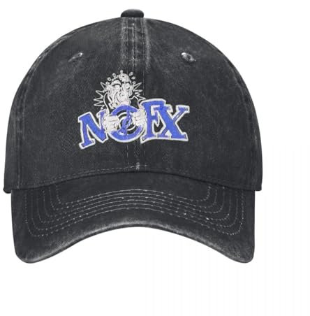 DTDSWNCD Klassische Klassische NOFX Trending Movie Baseballkappe Unisex getragen Gewaschene Punkrockband Outdoor Running Golf Hüte, Coole Kappe