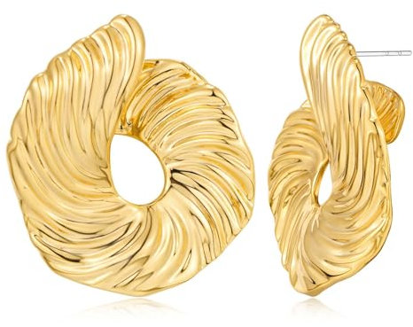 LILIE&WHITE Goldene Ohrringe für Frauen, Statement-Ohrringe, Drop, Messing, Hypoallergen, Kein Edelstein