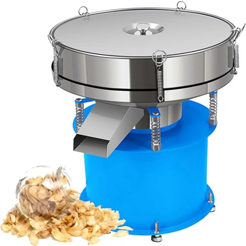 Tamizadora automática de polvo,Tamizadora eléctrica de harina con tamiz de malla 60 para polvo de hornear partículas de grano procesamiento industrial de alimentos