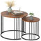 YORKING Nesting Coffee Table Set of 2, Round Table, Morden End Side Table Night Stand for Bedroom Dining Room (Brown)
