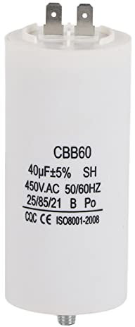 40uF 450V Universal Motor Capacitor, CBB60 Run/Start Capacitor For Washing Machines, Tumble Dryers, Air Compressors, Water Pumps, HVAC Systems (50/60Hz)