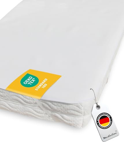 Medicline Matratzenschoner 120x200cm aus 100% Baumwolle - NEU Extra atmungsaktive waschbare Öko-Tex Matratzenauflage - Matratzenschutz aus Deutschland