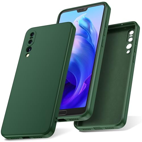 Watana Cover per HUAWEI P20 Pro Custodia in Silicone, Custodia Antiurto Case Sottile in Silicone TPU con Strato Interno in Fibra per huawei P20pro, Verde