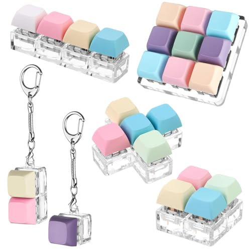 6 Pcs Keyboard Fidget Toy, Keyboard Fidget Keychain, Funny Stress Relief Toys for Adults, Keyboard Fidget Clicker Decompression Gift