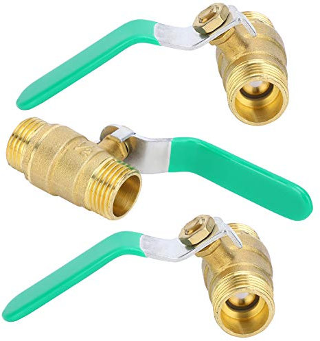 1 / 2in Paar männliches Gewindekugelventil 3pcs | Verdickte Messingwasserrohrventil | Robustes Absperrventil für kaltes/heißes Wasser/Gasrohr | Komprimierung & geschützt