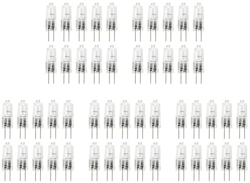 Yoeruers 50 X G4 12V 20W Clear Capsule Lamp Light Bulbs