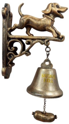 Campana da Esterno per la Cena,Campanello Vintage per Porta d'Ingresso - Campanello Retro con Forma di Bassotto per Casa Giardino Recinzione Negozio Cortile Casetta Ingressi Feste di Inaugurazione e