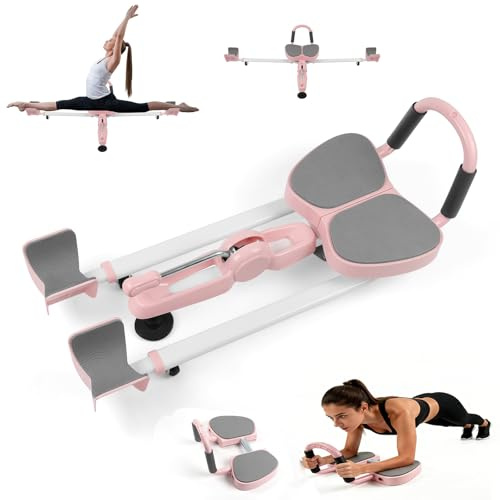 2-in-1 Spagattrainer & Plank Board, Beinspreizer, Beinstrecker Spagat Trainer, 0-180° Verstellbar, 72-90cm Ausziehbar, für Ballett, Tanz, Yoga, Kampfsport, Gymnastik