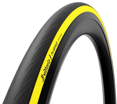 Vittoria Rubino Rennrad-Reifen – 700 x 28 C in Gelb – entworfen für lange Laufleistung, Pannensicherheit, hohe Griffigkeit und Geschwindigkeit, für den täglichen Gebrauch und Ausdauerradfahren