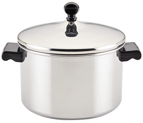 Farberware Klassischer Stieltopf mit Deckel, Edelstahl, 4 l, silberfarben