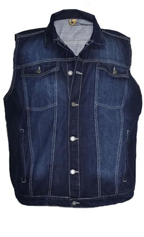 Abraxas Jeansweste dunkelblau stonewash, Größe:6XL