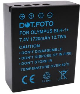 Dot.Foto BLH-1 Premium 7.4v / 1720mAh Fully Decoded Akku für Olympus OM-D E-M1 Mark II, E-M1 Mark III, E-M1X