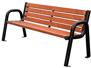 Naka24 Parkbank Gartenbank Gestell Stahl Massivholz Kiefer (31802 180 cm Stahl)