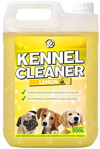 GardenersDream Kennel Cleaner 1 x 5L - Professional Safe Dog Cat Pet Odour Remover and Disinfectant 5 Litre Fragrance Fresh Concentrate 2 in 1 Simply Mix and Spray Solution (Lemon)