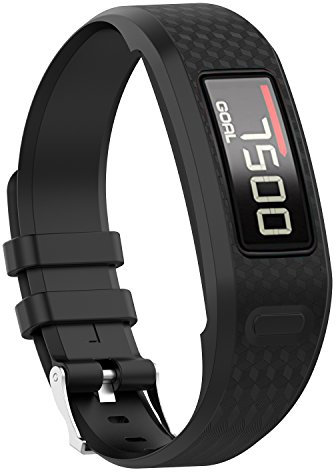 Yikamosi Kompatibel mit Garmin vivofit 1/vivofit 2 Armband,Soft-Silikon Watch Armband Atmungsaktiv Ersatz Strap für Garmin vivofit 1/vivofit 2(Large,Black)