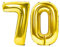 Siumir Zahlenballons Gold Number Folienballons Zahl 70 Riesenzahl Luftballons für Geburtstag, Hochzeit, Jubiläum Party Dekoration