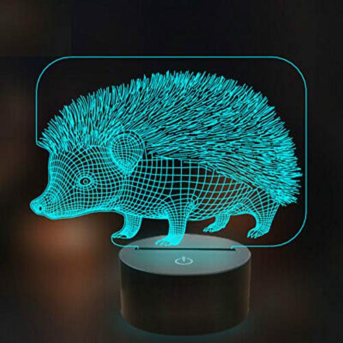 Jinson well 3D Igel Nachtlicht Lampe optische Nacht licht Illusion 7 Farbwechsel Touch Switch Tisch Schreibtisch Dekoration Lampen Acryl USB Spielzeug