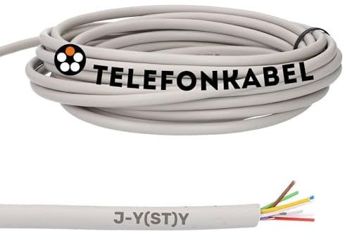 Lapp 50 Meter 1591303 Telefonkabel 4x2x0,6 mm J-Y(ST) Y Telefonleitung 4x2x0,6 geschirmt I Fernmeldeleitung I Klingelleitung I Klingeldraht 8 adrig I Alarmkabel