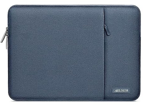 MOSISO Laptophülle 16 Zoll, 15-15,6 Zoll Laptoptasche Kompatibel mit MacBook Pro 16 M4 M3 M2 M1, HP Acer Dell Lenovo ASUS Notebook, Polyester Vertikale Laptop Hülle Tasche mit Tasche, Haze Blau